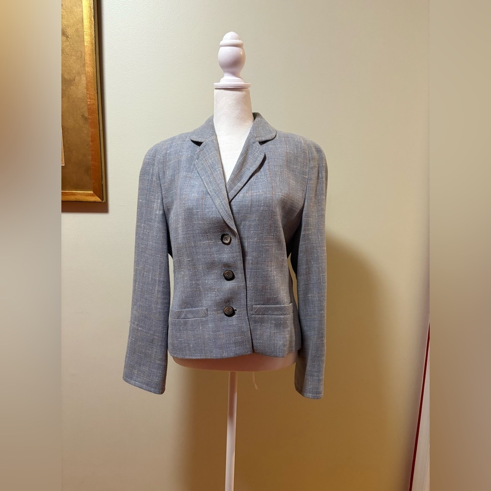 Henry White Dublin Ireland vintage jacket S M gray wool silk linen